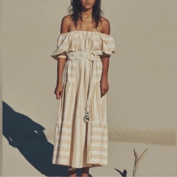 Spell the Gypsy lady palm gown - yellow and white striped - M - Picture 5 of 5